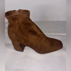 Nine West Volley2 Bison Womens Block Heel Ankle Boots Brown Pre Owned 7 M